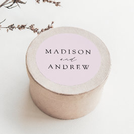 Elegant Lavender Paars Personalized Wedding Ronde Sticker