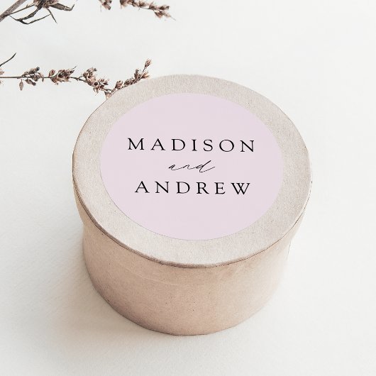Elegant Lavender Paars Personalized Wedding Ronde Sticker