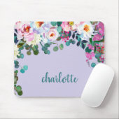 Elegant Lavender Paars Pink Eucalyptus Floral Muismat (Met muis)