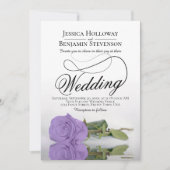 Elegant Lavender Paars Roos Classy Script Weddensc Kaart (Voorkant)