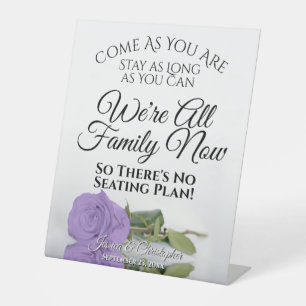 Elegant Lavender Paars Roos Open Seating Wedding Reclamebord Met Voetstuk