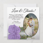 Elegant Lavender Paars Roos Oval Foto Weddenschap Bedankkaart (Voorkant)