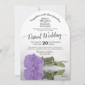 Elegant Lavender Paars Roos Virtual Wedding Kaart (Voorkant)