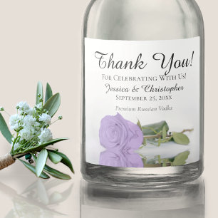 Elegant Lavender Paars Roos Weddenschap Hartelijk  Likeurfles Etiket