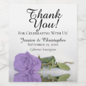 Elegant Lavender Paars Roos Weddenschap Hartelijk Wijn Etiket (Enkel label)