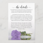 Elegant Lavender Paars Roos Wedding Details Informatiekaartje (Voorkant)