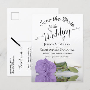 Elegant Lavender Paars Roos Wedding Save the Date Aankondigingskaart