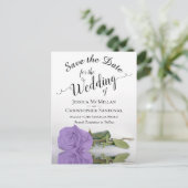 Elegant Lavender Paars Roos Wedding Save the Date Aankondigingskaart (Staand voorkant)