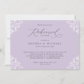 Elegant Lavender Paars Wedding Rehearsal Dinner Kaart (Voorkant)