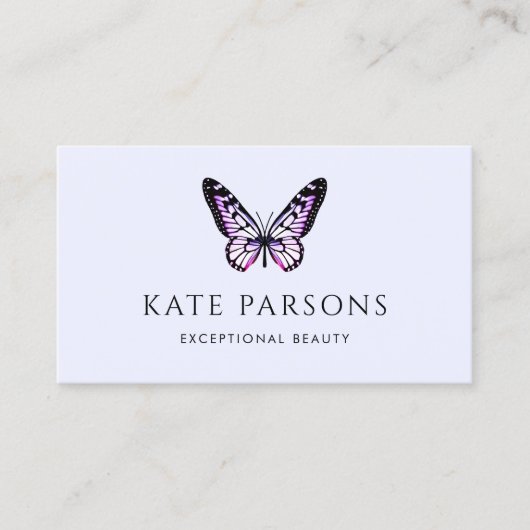 Elegant Lavender Paarse Butterfly Visitekaartje (Voorkant)