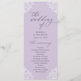 Elegant Lavender Paarse  Classic Wedding Programmakaart
