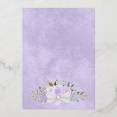 Elegant Lavender Paarse Floral Formal Wedding Folie Uitnodiging (Achterkant)