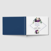 Elegant Lavender Paarse Floral Navy Blue Wedding Gastenboek (Volledig)