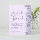 Elegant Lavender Paarse Floral Vrijgezellenfeest Kaart (Staand voorkant)