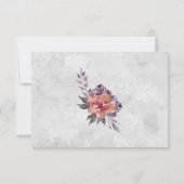 Elegant Lavender Paarse Peach Floral Waterverf RSVP Kaartje (Achterkant)