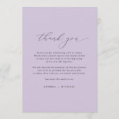 Elegant Lavender Paarse Vintage Wedding Menu (Achterkant)