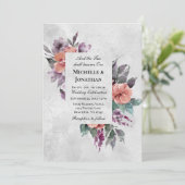 Elegant Lavender Peach Floral Christelijk Wedding Kaart (Staand voorkant)