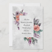Elegant Lavender Peach Floral Christelijk Wedding Kaart (Achterkant)
