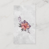Elegant Lavender Peach Paars Floral Waterverf Informatiekaartje (Achterkant)