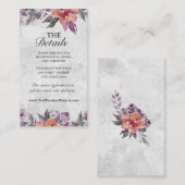 Elegant Lavender Peach Paars Floral Waterverf Informatiekaartje (Voorkant / Achterkant)