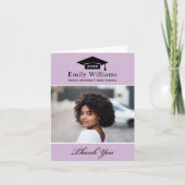 Elegant Lavender Persoonlijk Afstuderen Foto Bedankkaart (Voorkant)