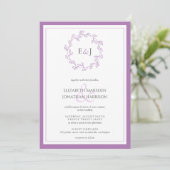 Elegant Lavender Photo Monogram Wreath Kaart (Staand voorkant)