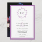 Elegant Lavender Photo Monogram Wreath Kaart (Voorkant / Achterkant)