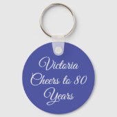 Elegant Lavender Purple 80th Birthday Keychain (Voorkant)