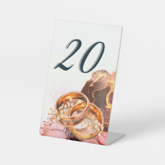  Elegant Lavender Purple Floral Wedding Table Numb Reclamebord Met Voetstuk