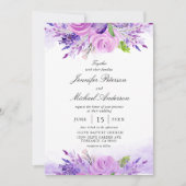 Elegant Lavender Purple Flowers Wedding Kaart (Voorkant)