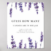 Elegant lavender Raad hoeveel Baby shower spel Poster (Voorkant)