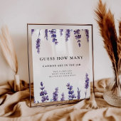 Elegant lavender Raad hoeveel Baby shower spel Poster