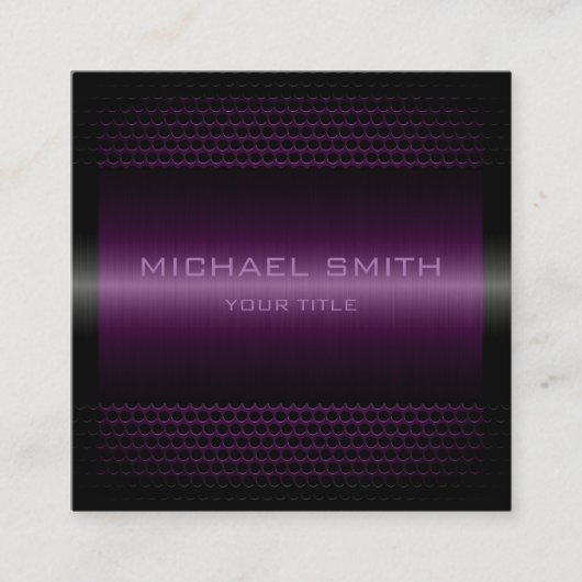 Elegant lavender Roestvrij metaal Vierkante Visitekaartje (Voorkant)
