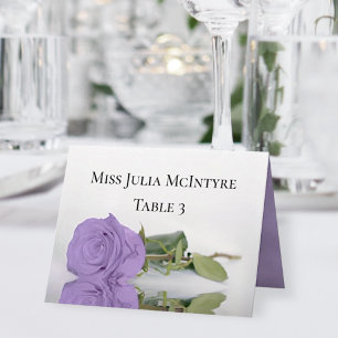 Elegant Lavender Roos Wedding DIY Fold Place Card Kaart
