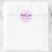 Elegant Lavender Script Hartelijk dank voor de kla Ronde Sticker (Tas)