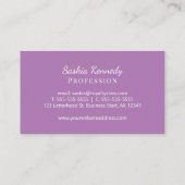 Elegant Lavender Script Professional Monogram Visitekaartje (Achterkant)