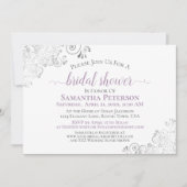 Elegant lavender & Silver Lace White Vrijgezellenf Kaart (Voorkant)