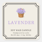 Elegant Lavender Soy Wax Candle Business Label (Voorkant)