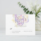 Elegant Lavender Splash Wedding RSVP (Staand voorkant)