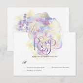 Elegant Lavender Splash Wedding RSVP (Voorkant / Achterkant)