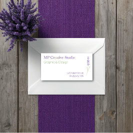 Elegant Lavender Sprig Botanical Design Etiket