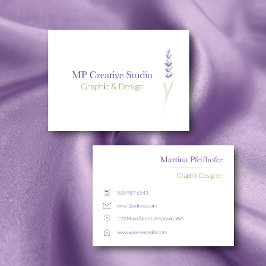 Elegant Lavender Sprig Botanical Design Visitekaartje