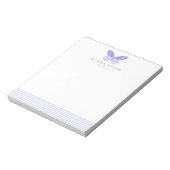 Elegant lavender Stripes & Butterfly Notitieblok (Linkerzijde)