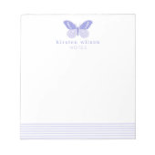 Elegant lavender Stripes & Butterfly Notitieblok (Voorkant)