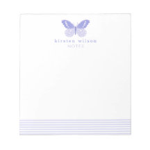 Elegant lavender Stripes & Butterfly Notitieblok