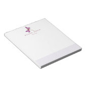 Elegant Lavender Stripes & Dragonfly Personalized Notitieblok (Schuin)