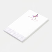 Elegant Lavender Stripes & Dragonfly Personalized Post-it® Notes (Schuin)