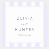 Elegant Lavender Stripes Vierkante Sticker (Voorkant)
