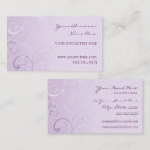 Elegant Lavender Swirls Visitekaartjes (Voorkant / Achterkant)