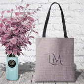 Elegant Lavender Taupe Monogram with Sparkle Tote Bag